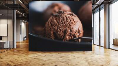 Dark chocolate ice cream with chocolate chunks Wall mural