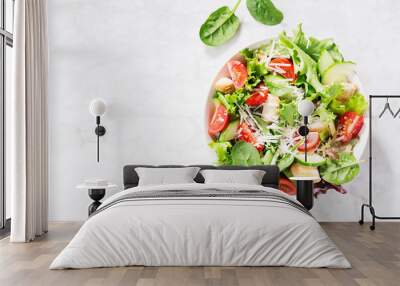 Tasty fresh salad with chicken and vegetables Wall mural