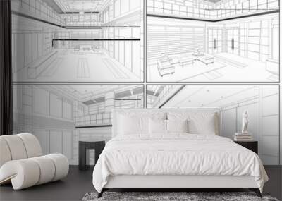 modern hall vector 07 Wall mural