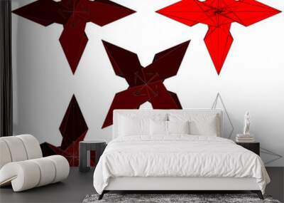 Ninja Stars Shuriken Vector Wall mural