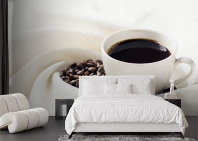 black coffee bean and white cup Wall mural