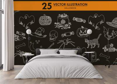 HAND-DRAWN vector illustrations set -  Halloween vol.2 Wall mural