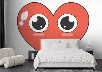 red heart cartoon character Wall mural