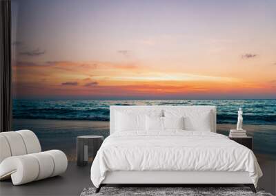 Beautiful sunset at the beach Wall mural