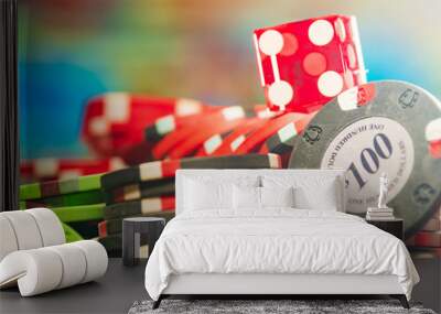 Casino Craps dice close up Wall mural