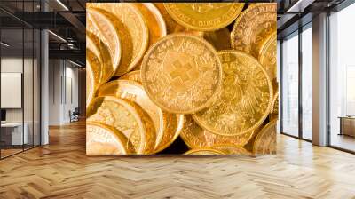 Twenty Swiss Francs coins Wall mural