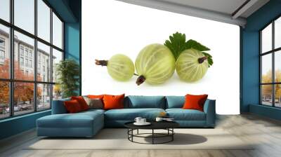 Gooseberries over white background Wall mural