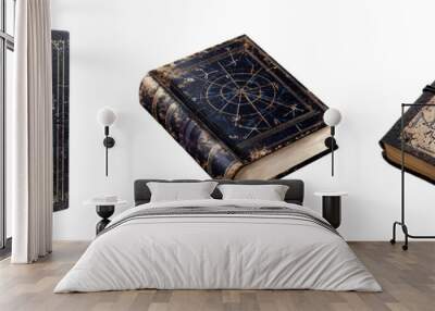 Antique Leather Bound Books with Mystical Symbols and Runes Wall mural