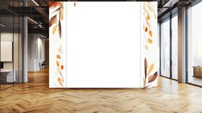 Mockup for invitation, greeting card, menu for autumn hollidays, halloween, thanksgiving in warm watercolor colors Wall mural