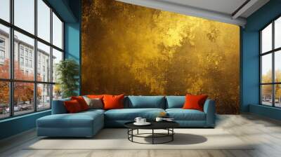 Golden background. Gold texture. Beatiful luxury and elegant gold background. Shiny golden wall texture Wall mural