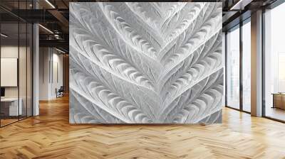 White grey pattern with repeating flat shapes similar to weaving. Wall mural