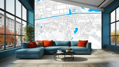 Wolfsburg, Germany high resolution vector map Wall mural