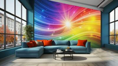 Abstract rainbow colored background with a beautiful and colorful design, rainbow, colorful, vibrant, abstract, background Wall mural