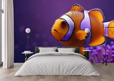 Clownfish Swimming with Copy Space for Your Text Wall mural