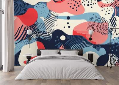 A pattern of abstract shapes creating a seamless background Suitable for packaging texture cover design clothing interior decor and creative projects Wall mural