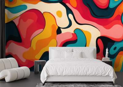 Abstract decoration featuring vibrant shapes and color combinations suitable for backgrounds wallpapers and artistic designs Wall mural