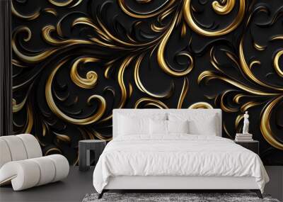 Abstract decorative vintage texture Illustration for design purposes Seamless pattern featuring golden elements Wall mural