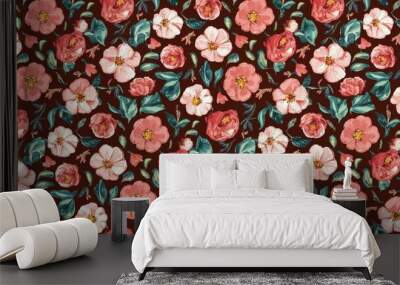 Beautiful Floral Pattern Seamless Digital Design Abstract Watercolor Textile Wall mural