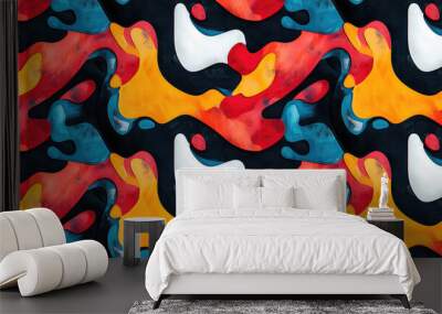 Cool abstract texture featuring vibrant colors and dynamic shapes ideal for creative backgrounds and modern design projects Wall mural