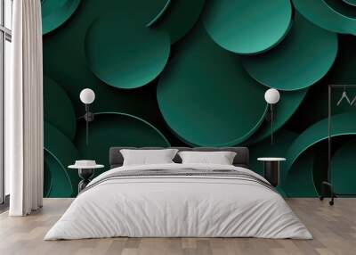 Dark Green Geometric Circular Background Design Wall mural