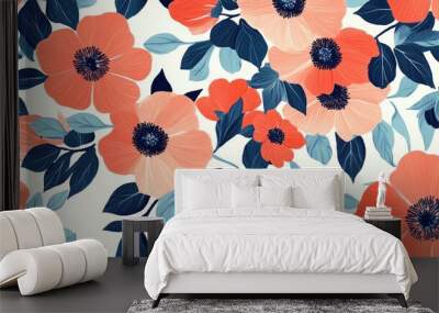 Floral pattern design for fabric and packaging Wall mural