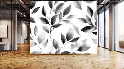 Hand drawn watercolor black and white seamless pattern Raster wallpaper for unique design applications Wall mural