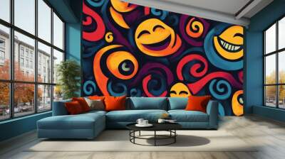 Pattern or background featuring a smile for design purposes Wall mural