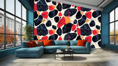 Seamless abstract pattern featuring unique shapes and vibrant colors for modern interior design Wall mural