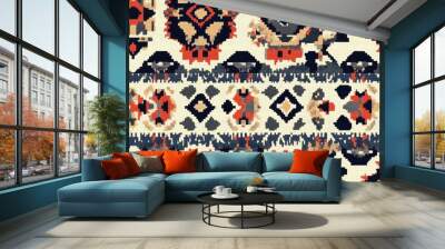 Seamless decorative ethnic pattern featuring geometric ornaments Ideal background for printing on paper wallpaper covers textiles fabrics and for decoration decoupage and scrapbooking Wall mural