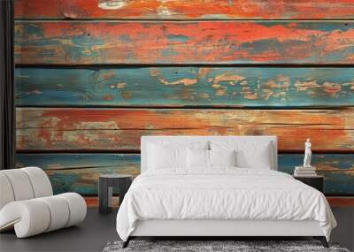 Seamless texture of painted wood Wall mural