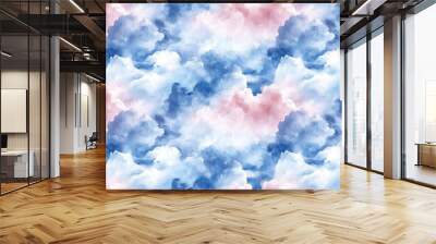 Seamless watercolor abstract sky pattern featuring soft pastel hues ideal for textile design and home decor Wall mural