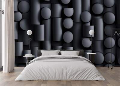 Volumetric cylinder seamless pattern 3D backdrop Wall mural