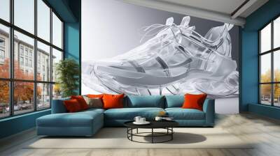 Transparent modern sneaker Wall mural