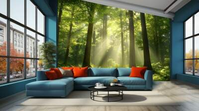 Mystical forest landscape Wall mural