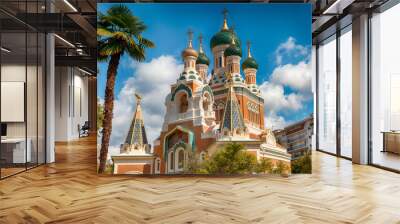 Orthodoxy church in Nice, France Wall mural