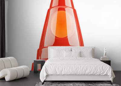 A vibrant red traffic cone Wall mural