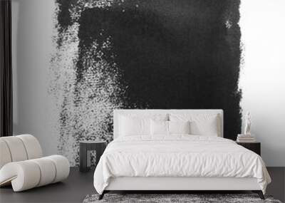 Abstract black ink painting isolated on white, top view Wall mural