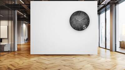 Analog clock hanging on wall. Time of day Wall mural