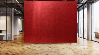 Beautiful red foil as background, top view Wall mural