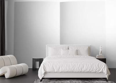 Blank sheet of paper with crease, top view Wall mural