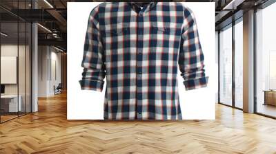 Checkered shirt on mannequin against white background Wall mural