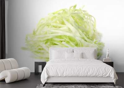 Chopped cabbage on white background. Healthy food Wall mural