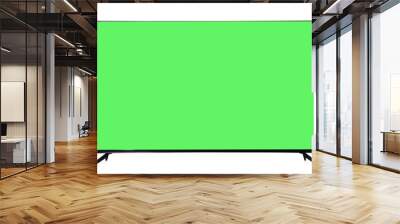 Chroma key compositing. TV with mockup green screen on white background Wall mural