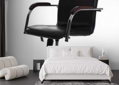 Comfortable leather office chair isolated on white Wall mural