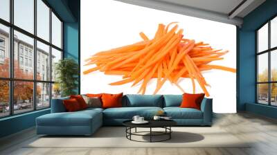 Cut fresh ripe carrot isolated on white Wall mural