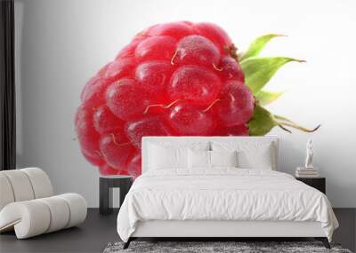 Delicious fresh ripe raspberry isolated on white Wall mural