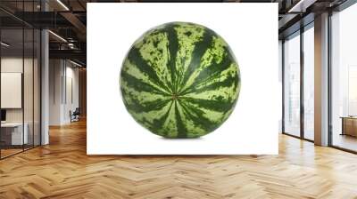 Delicious ripe whole watermelon isolated on white Wall mural