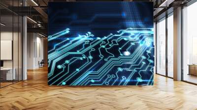 Electronics and technology. Circuit board pattern illustration Wall mural