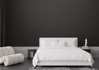 Empty room with black wall and wooden floor Wall mural