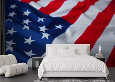 Flag of USA as background, top view Wall mural